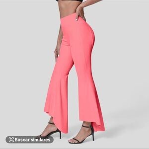 Elegant Coral Flared Women's Pants